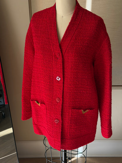 Valentino SS24 Chinese New Year Rosso Tweed Jacket, Skirt & Shorts Set