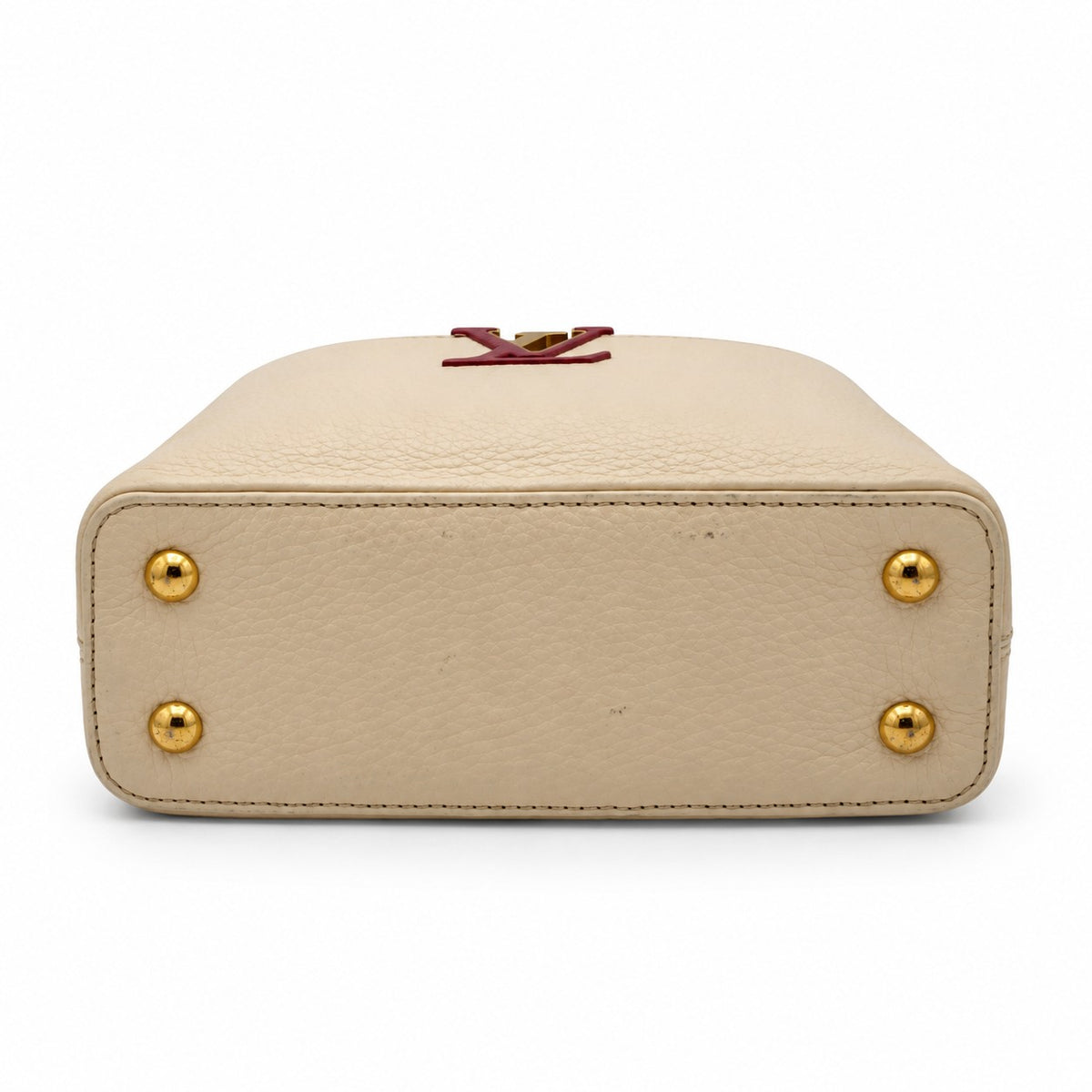 Louis Vuitton Leather Capucines Bag Ivory Brown GHW
