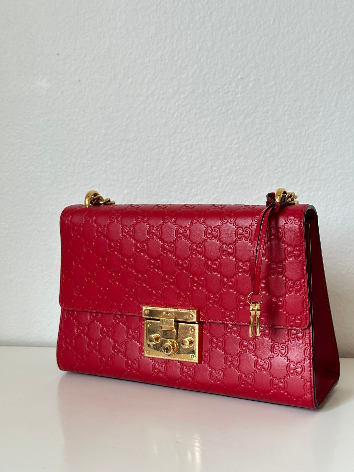 GUCCI Guccissima Medium Padlock Shoulder Bag