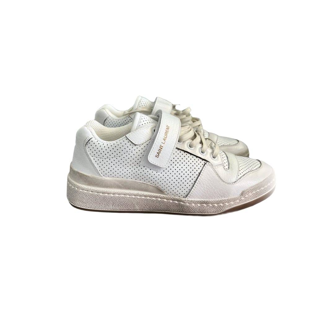 Saint Laurent Women's White Sl24 Leather Sneakers