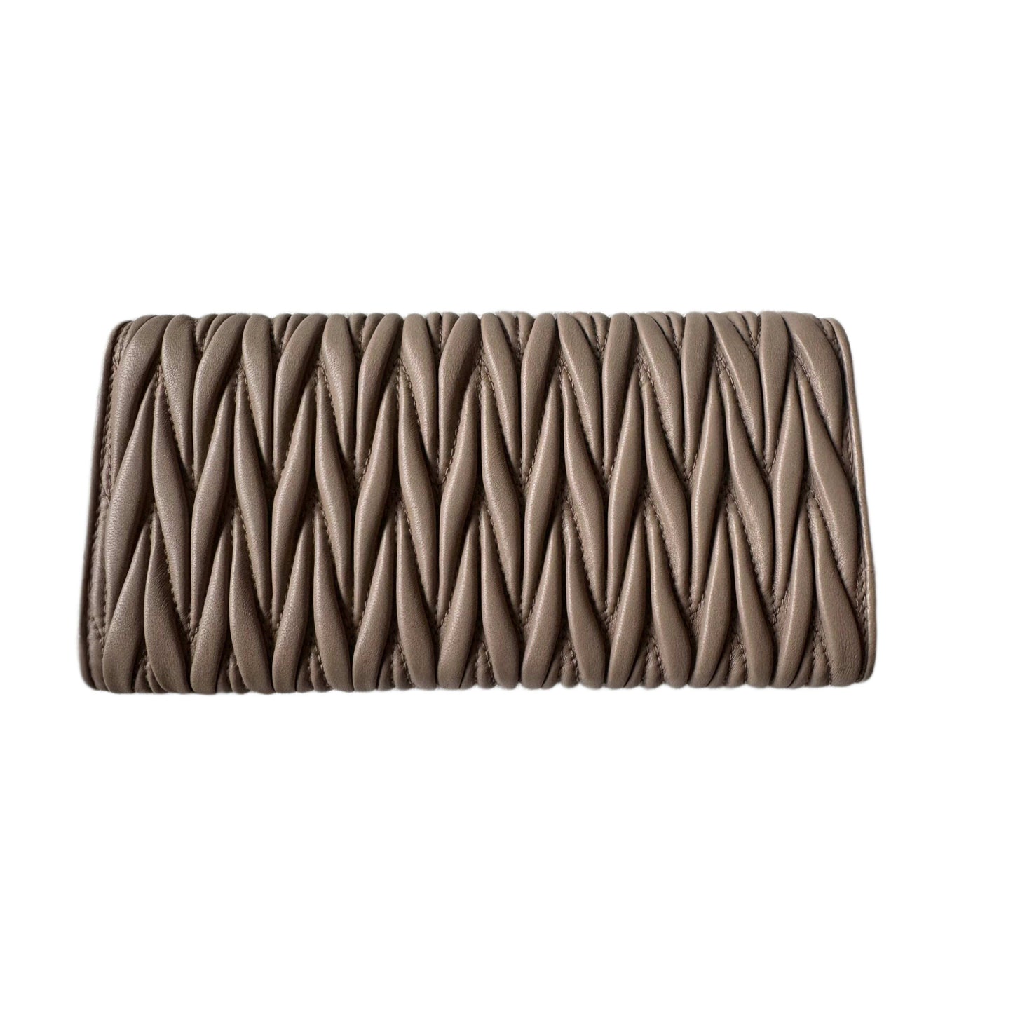 MIU MIU Pink Nude Leather Quilted Wallet