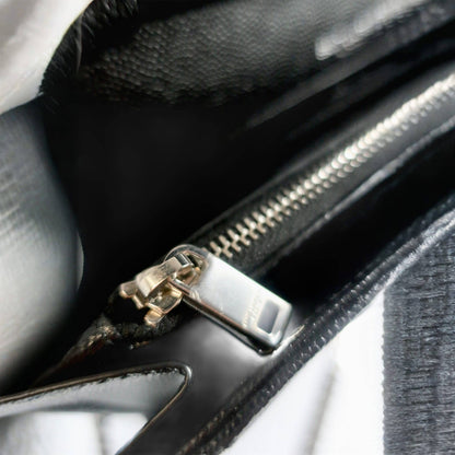 Saint Laurent  Grain De Poudre Matelasse Chevron Monogram Chain Wallet Black