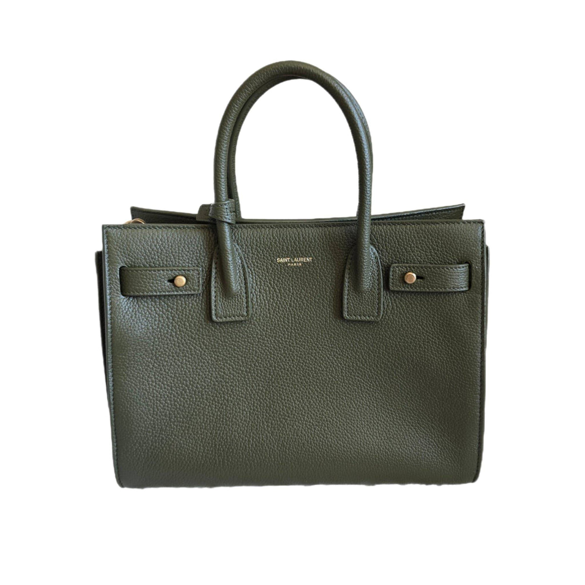 SAINT LAURENT Grained Calfskin Nano Supple Sac De Jour Bag