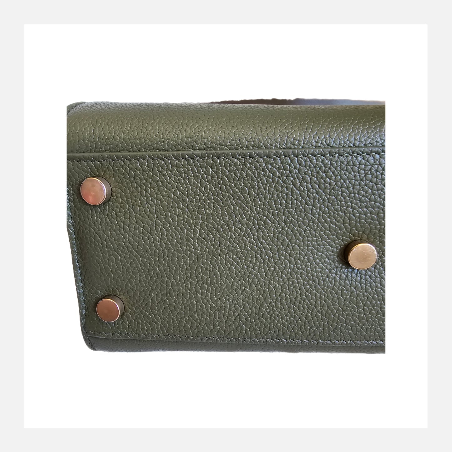 SAINT LAURENT Grained Calfskin Nano Supple Sac De Jour Green