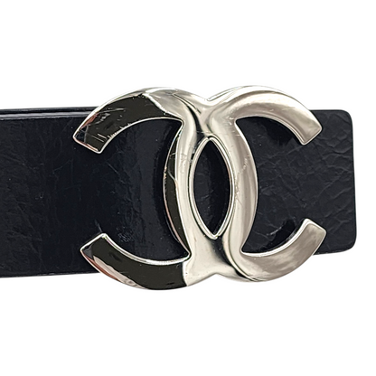 Chanel Calfskin CC Reversible Belt 80cm / 32 in Black and White