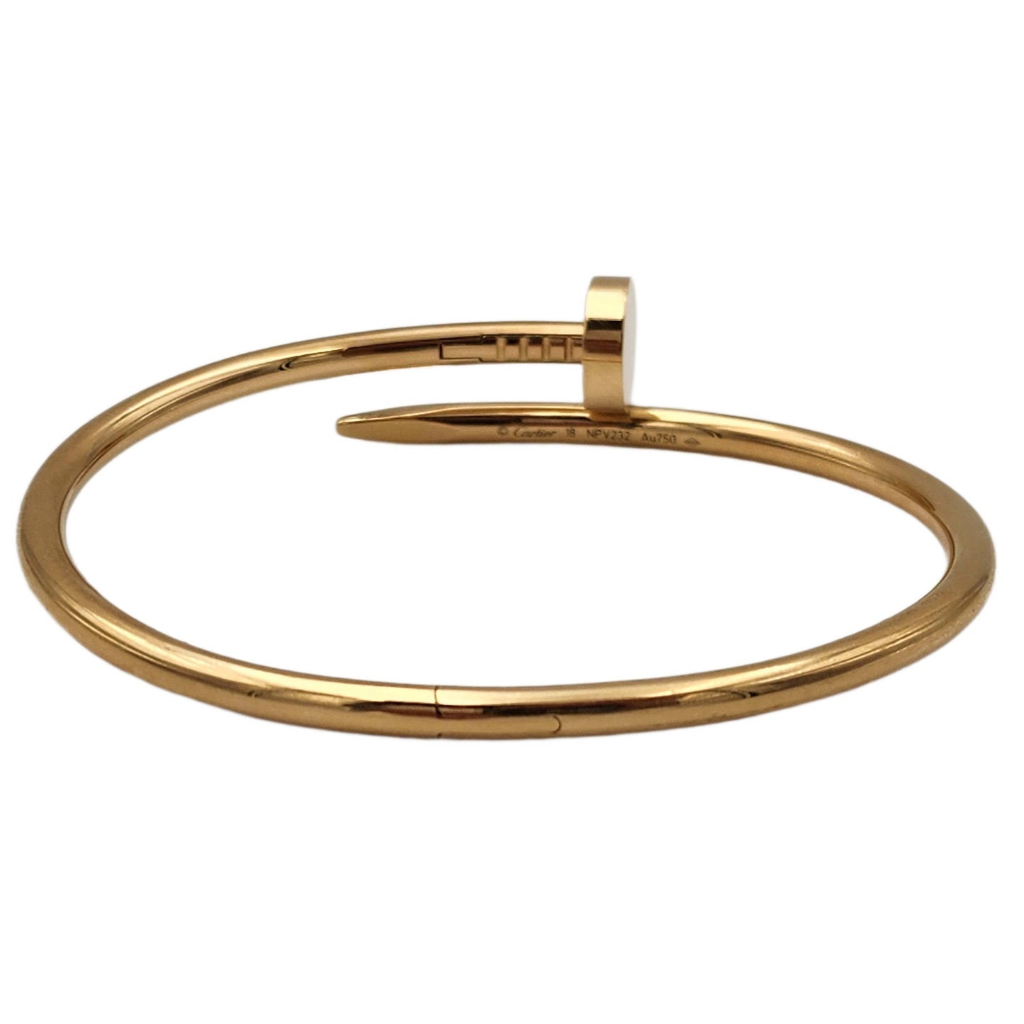 Cartier 18K Yellow Gold Juste un Clou Bracelet Size 18, Classic (Medium) Model