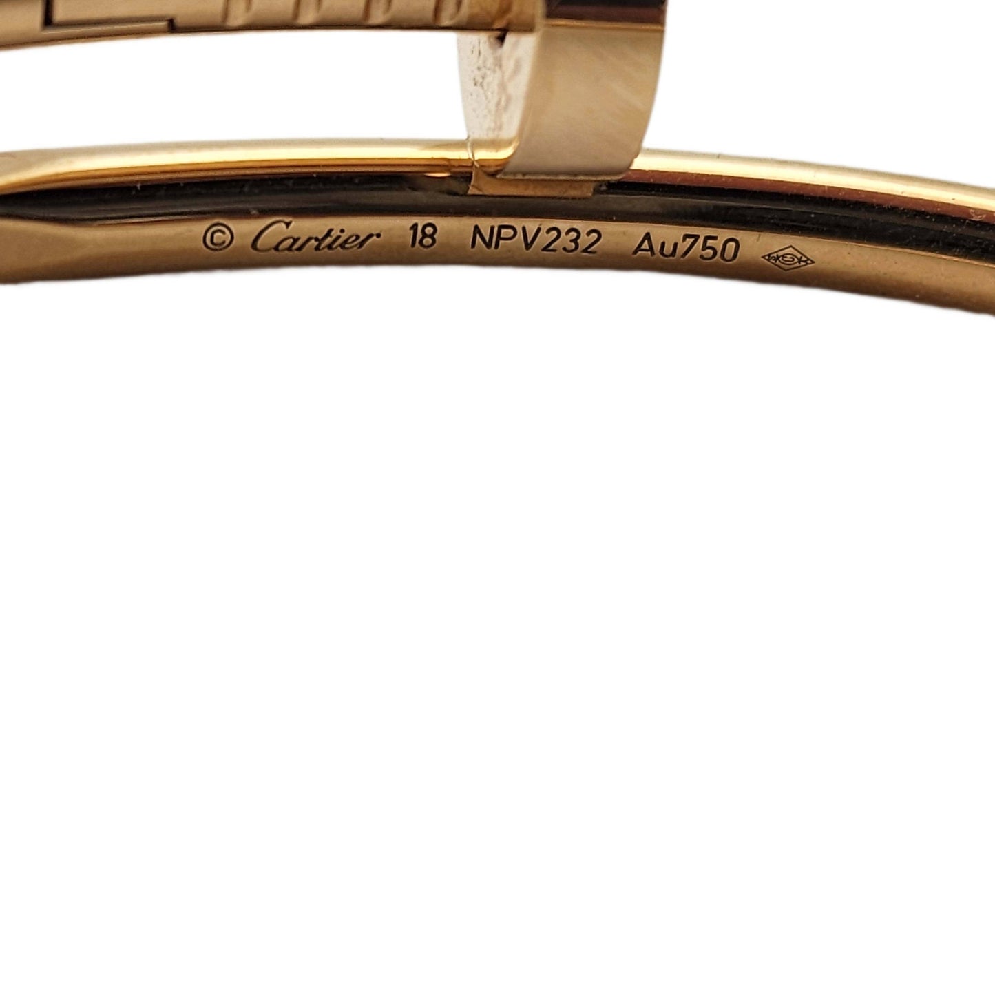 Cartier 18K Yellow Gold Juste un Clou Bracelet Size 18, Classic (Medium) Model