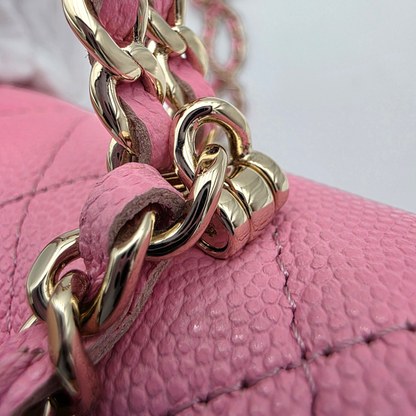 Chanel Quilted Pink Caviar Flap Phone Holder with Chain Spring-Summer 2026 Collection
