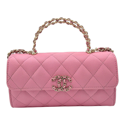 Chanel Quilted Pink Caviar Flap Phone Holder with Chain Spring-Summer 2026 Collection