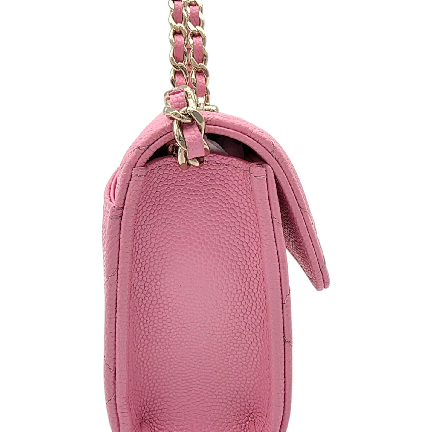 Chanel Quilted Pink Caviar Flap Phone Holder with Chain Spring-Summer 2026 Collection