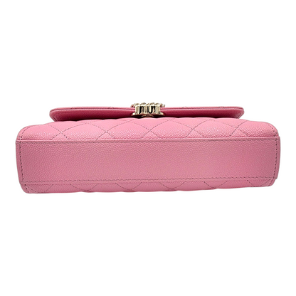 Chanel Quilted Pink Caviar Flap Phone Holder with Chain Spring-Summer 2026 Collection