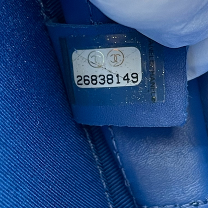 Chanel Round as Earth Patent Leather Crossbody Bag Blue SHW