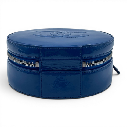 Chanel Round as Earth Patent Leather Crossbody Bag Blue SHW
