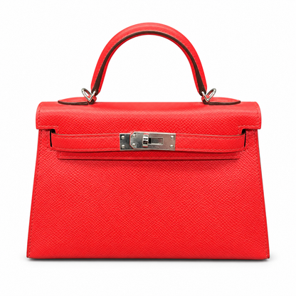 Hermès Mini Kelly  Red Epsom Leather PHW