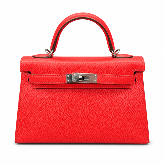 Hermès Mini Kelly  Red Epsom Leather PHW
