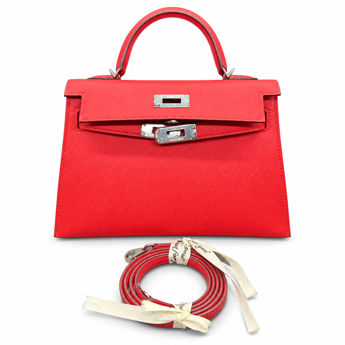 Hermès Mini Kelly  Red Epsom Leather PHW