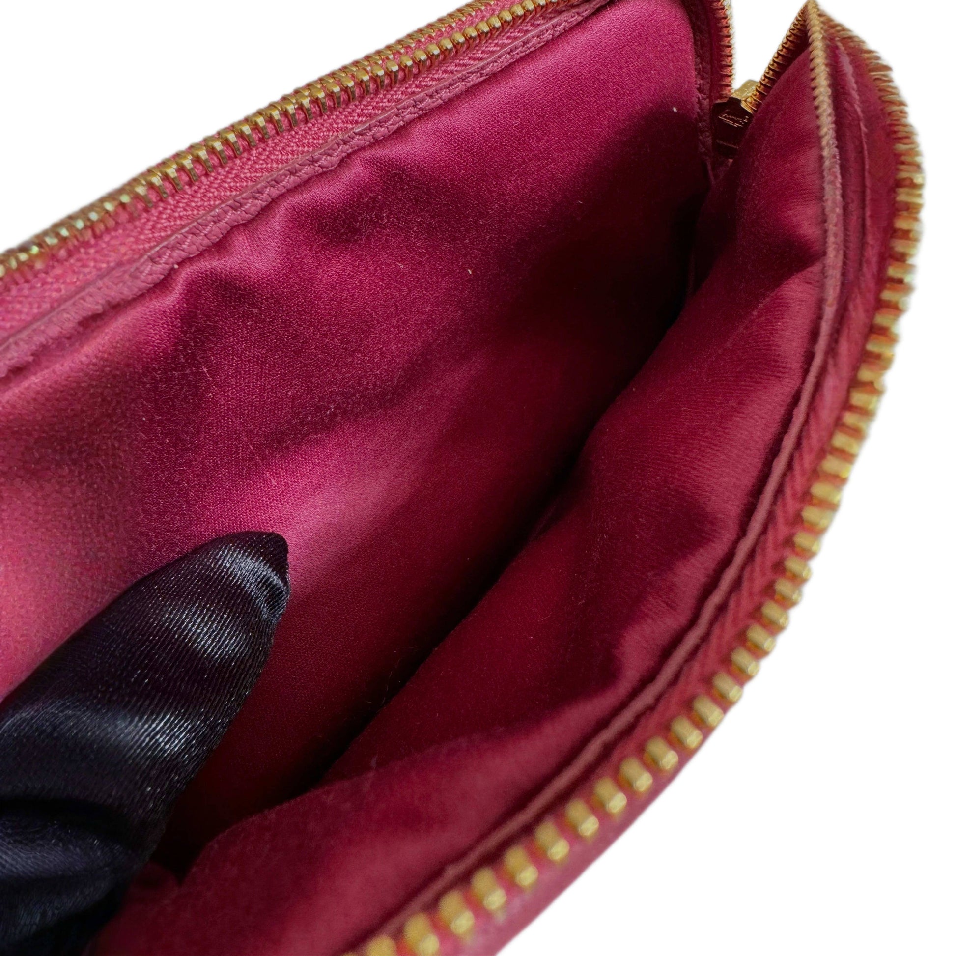 MIU MIU Red Madras Leather Bandoliera Pochette Bag
