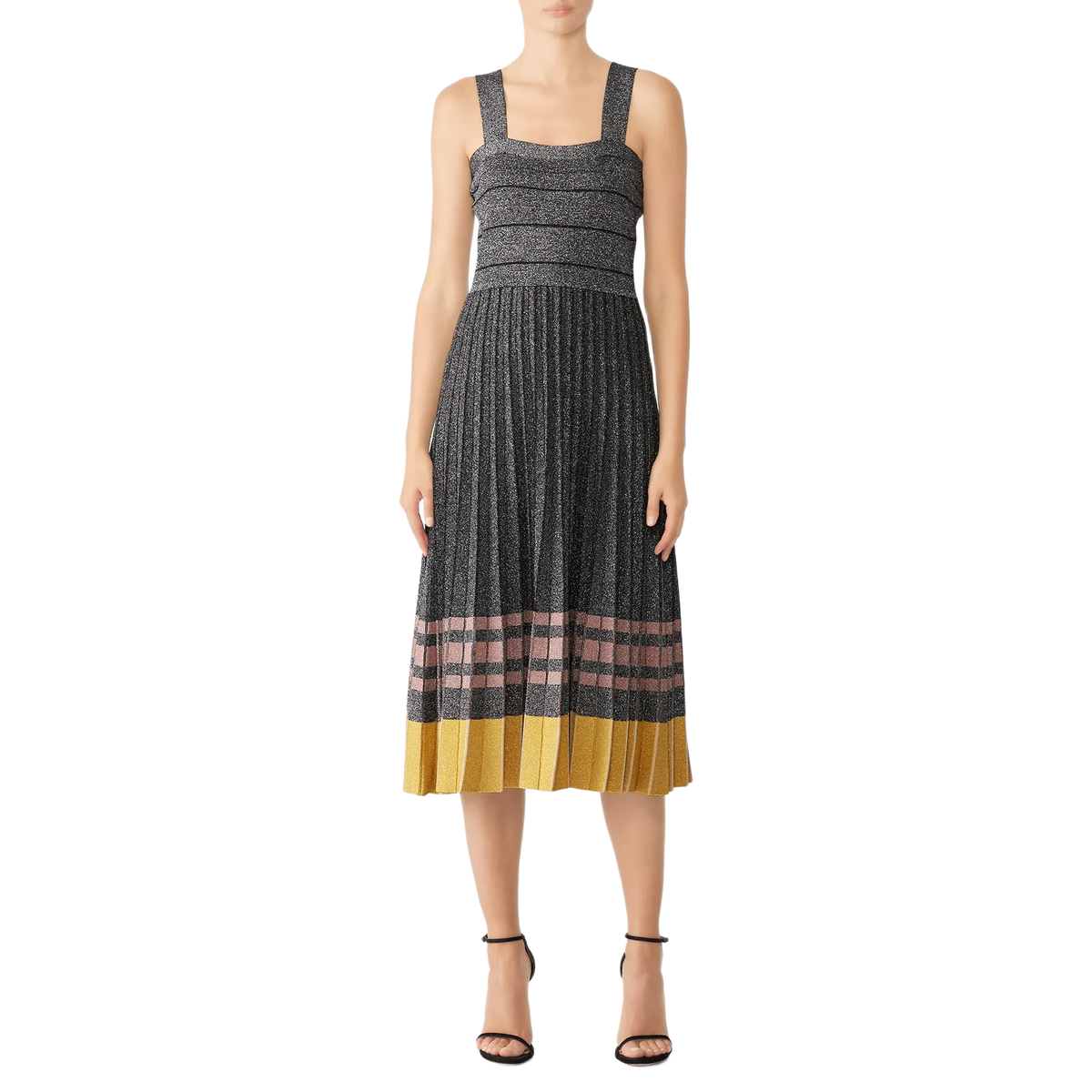 Derek Lam 10 Crosby Pleated Lurex Knit Dress