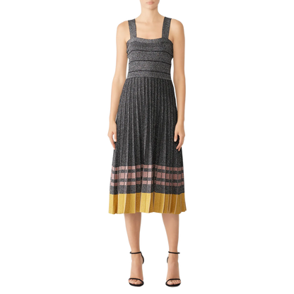 Derek Lam 10 Crosby Pleated Lurex Knit Dress