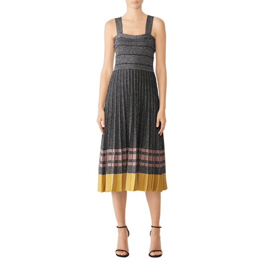 Derek Lam 10 Crosby Pleated Lurex Knit Dress