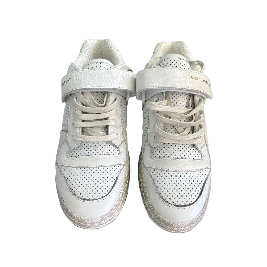 Saint Laurent Women's White Sl24 Leather Sneakers
