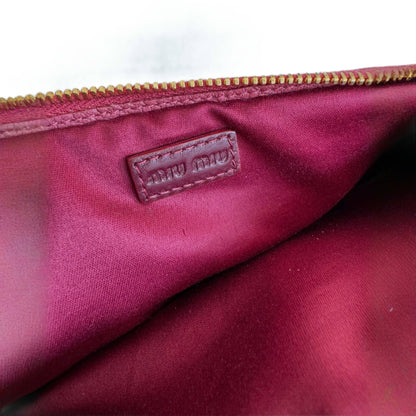 MIU MIU Red Madras Leather Bandoliera Pochette Bag