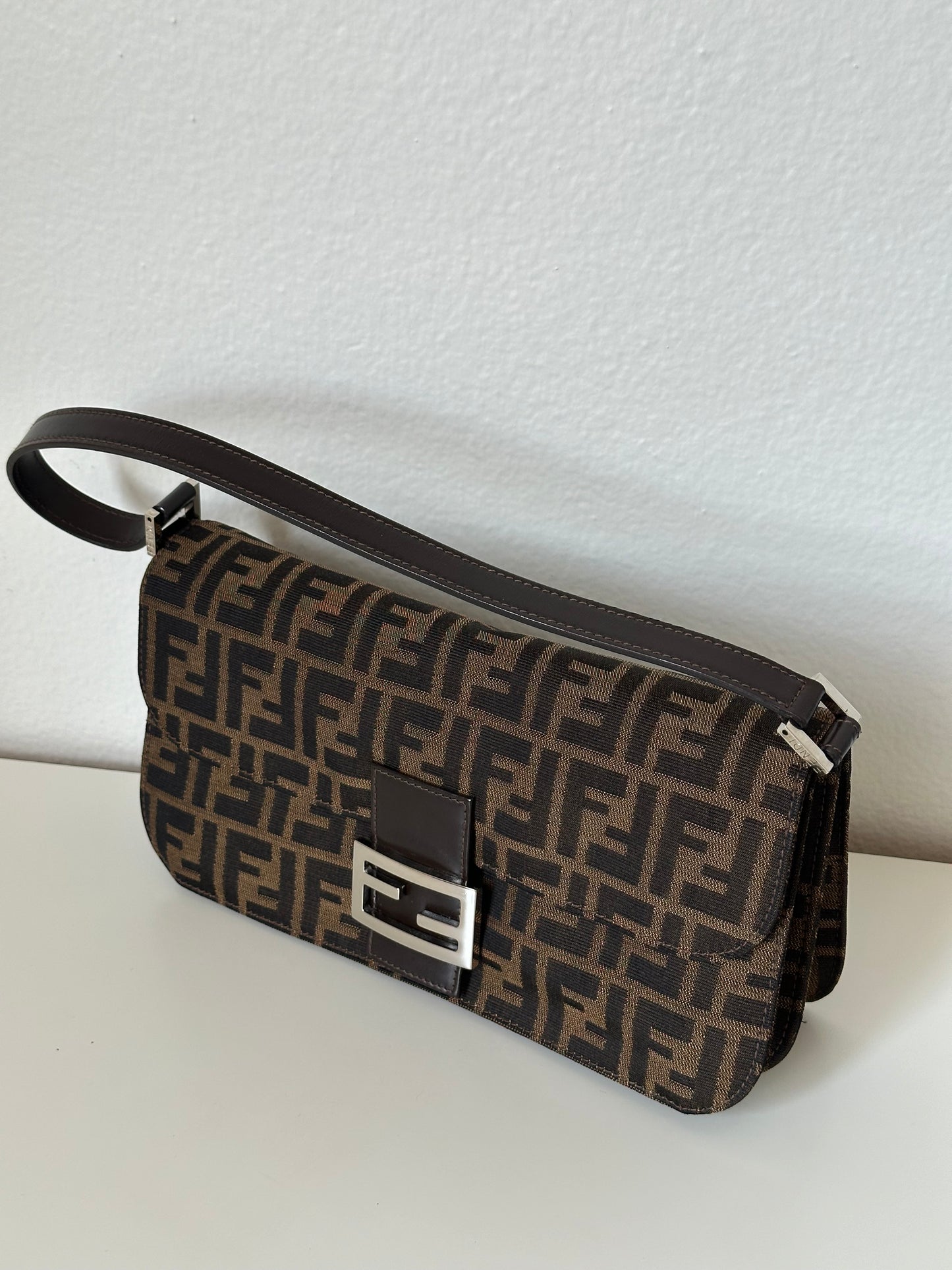 FENDI Mamma Baguette Shoulder Zucca HandBag