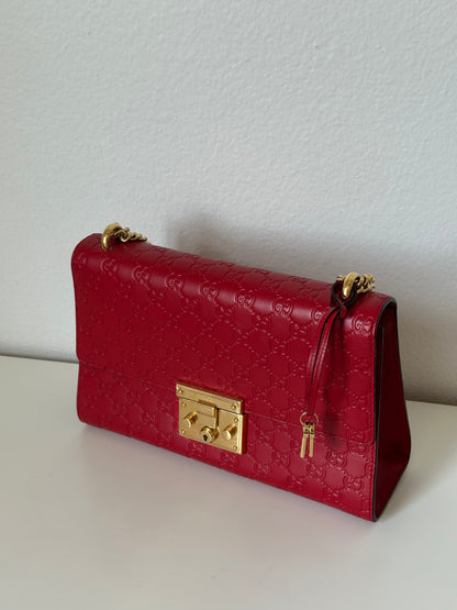 GUCCI Guccissima Medium Padlock Shoulder Bag