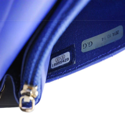 CHANEL Wallet On Chain Blue Matelasse