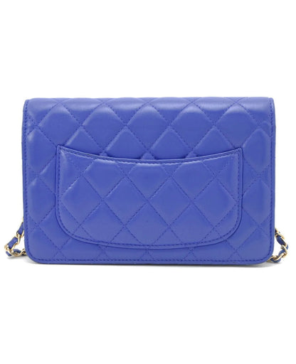 CHANEL Wallet On Chain Blue Matelasse