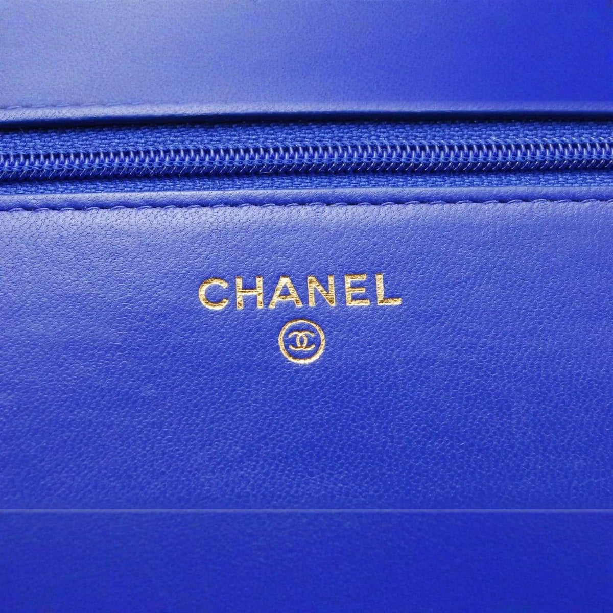 CHANEL Wallet On Chain Blue Matelasse