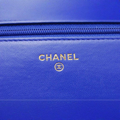 CHANEL Wallet On Chain Blue Matelasse