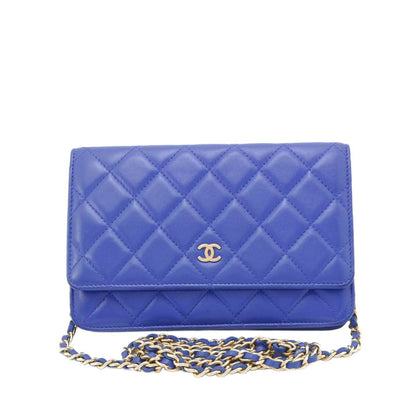 CHANEL Wallet On Chain Blue Matelasse