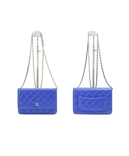 CHANEL Wallet On Chain Blue Matelasse