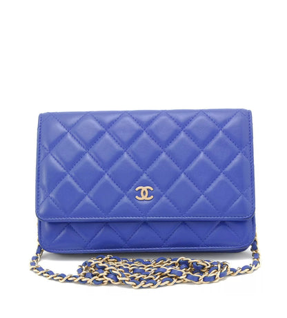 CHANEL Wallet On Chain Blue Matelasse