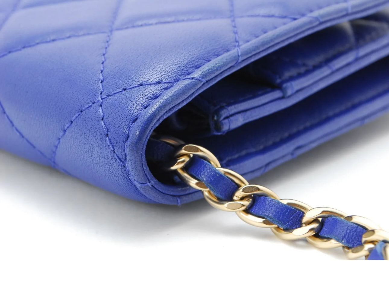 CHANEL Wallet On Chain Blue Matelasse