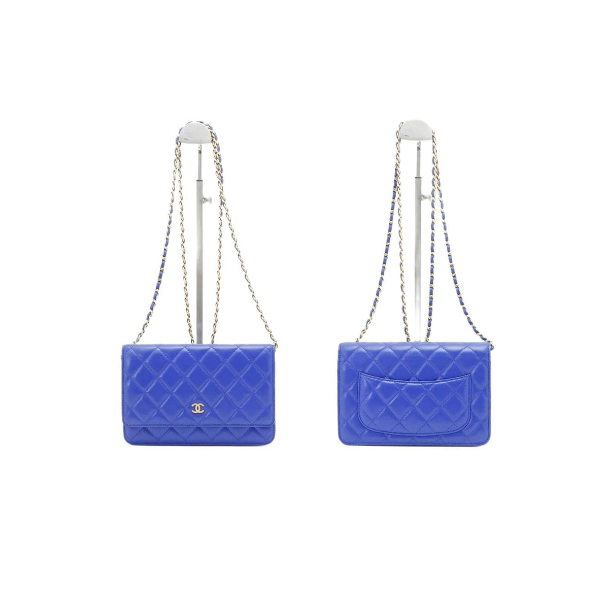CHANEL Wallet On Chain Blue Matelasse