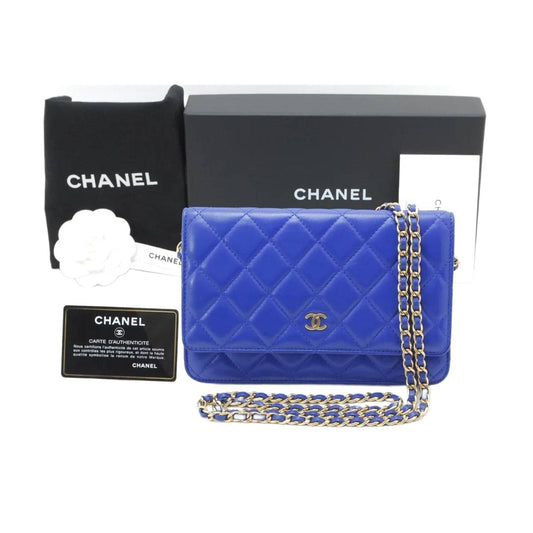 CHANEL Wallet On Chain Blue Matelasse