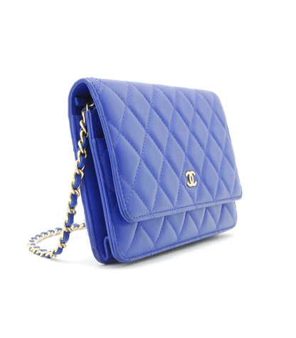 CHANEL Wallet On Chain Blue Matelasse