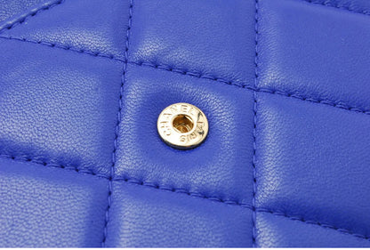 CHANEL Wallet On Chain Blue Matelasse