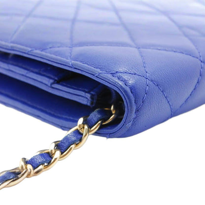CHANEL Wallet On Chain Blue Matelasse