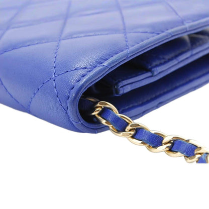 CHANEL Wallet On Chain Blue Matelasse