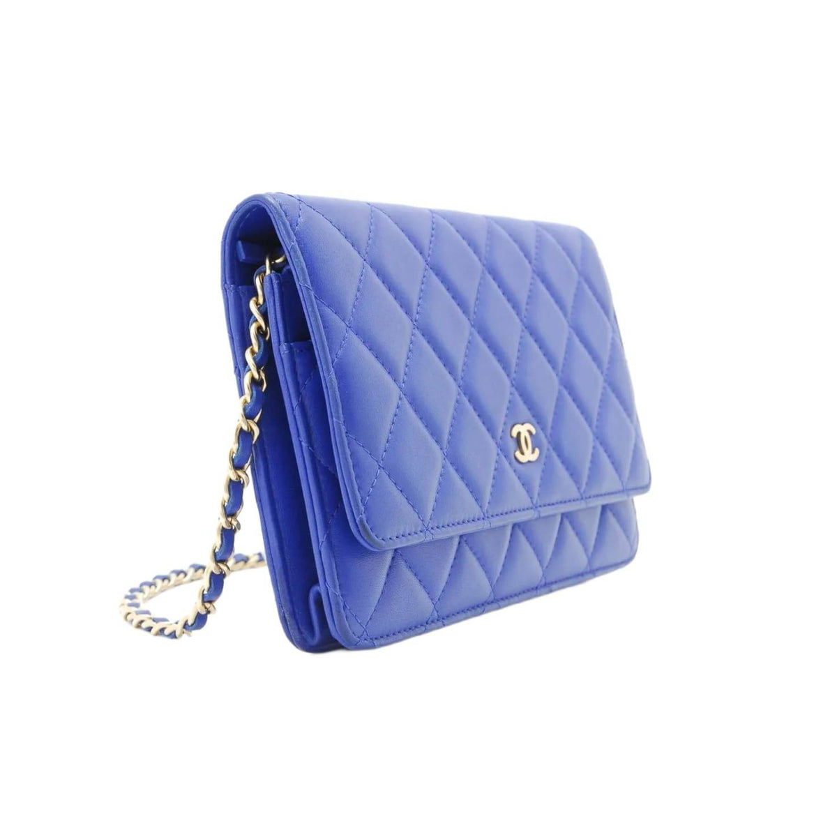 CHANEL Wallet On Chain Blue Matelasse