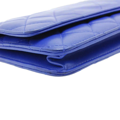 CHANEL Wallet On Chain Blue Matelasse