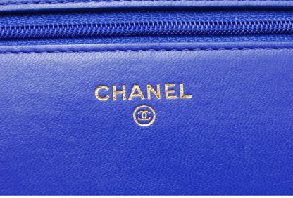 CHANEL Wallet On Chain Blue Matelasse