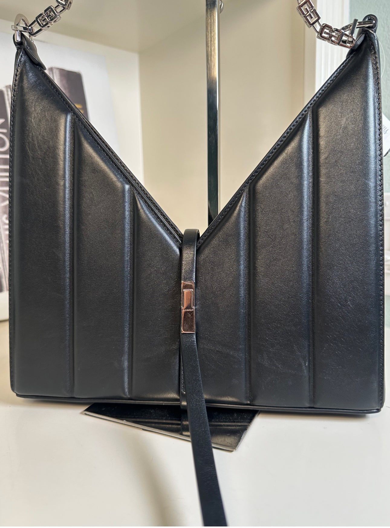 Givenchy Small Cut Out bag in Box leather with chain