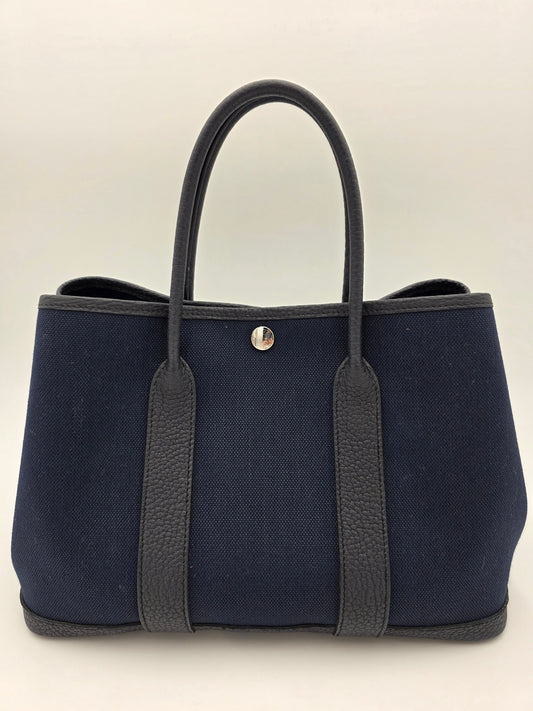 Hermès Garden Party 30 Bag in Bleu Marine / Noir