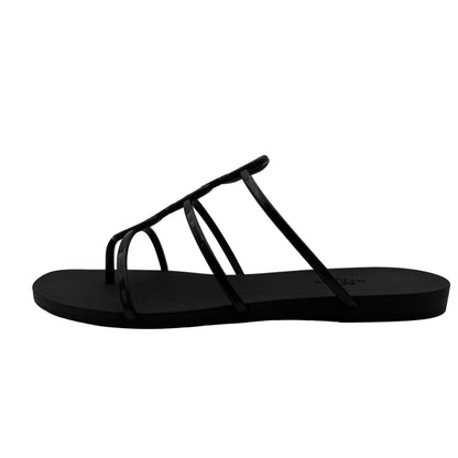 Hermes Mykonos Sandals In Black Noir
