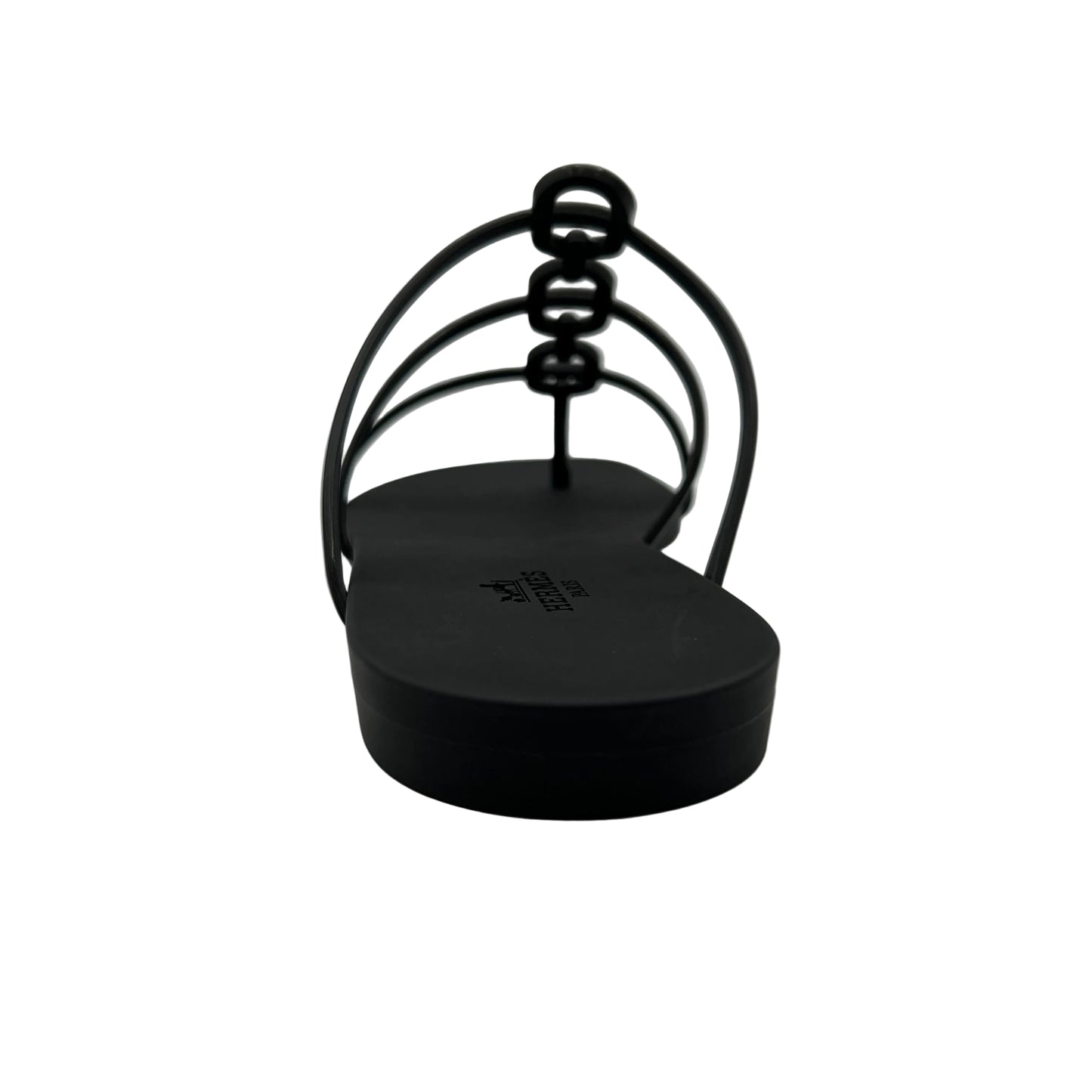 Hermes Mykonos Sandals In Black Noir