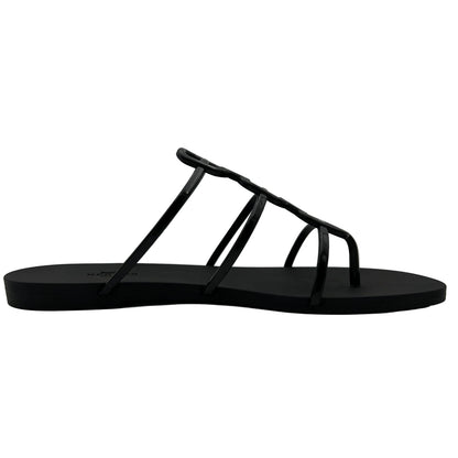 Hermes Mykonos Sandals In Black Noir